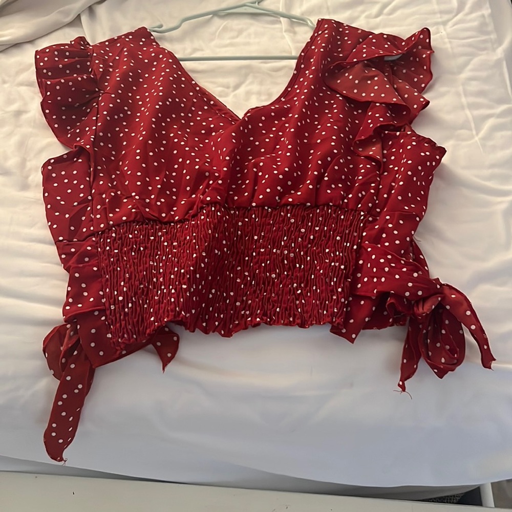 Maurices brand. Size medium. Red with white shirt.
